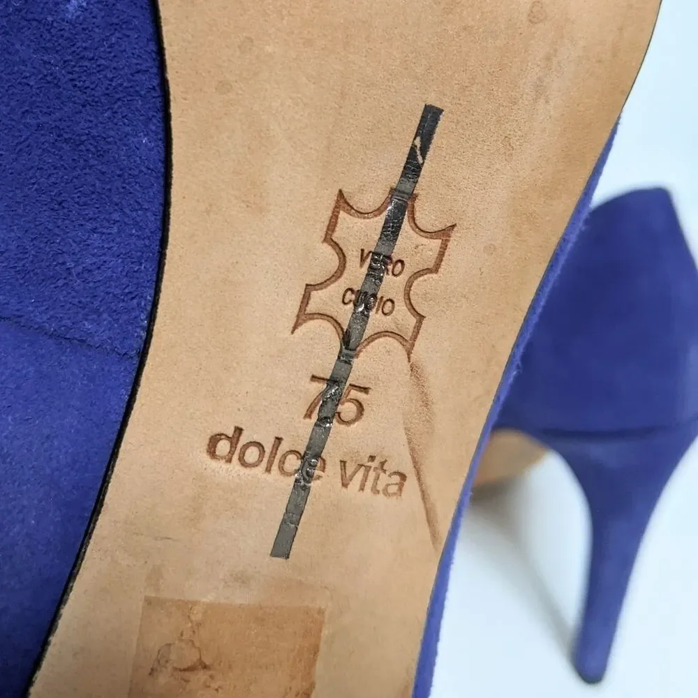 DOLCE VITA Suede Platform Almond Toe Heels 7.5
